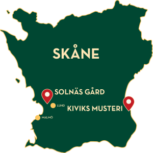 grafiskt karta över skåne med besöksmålen utmärkta
